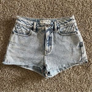Bullhead Denim Mom Jean Shorts Juniors Size 3 Stone Acid Wash Vintage Style 90s